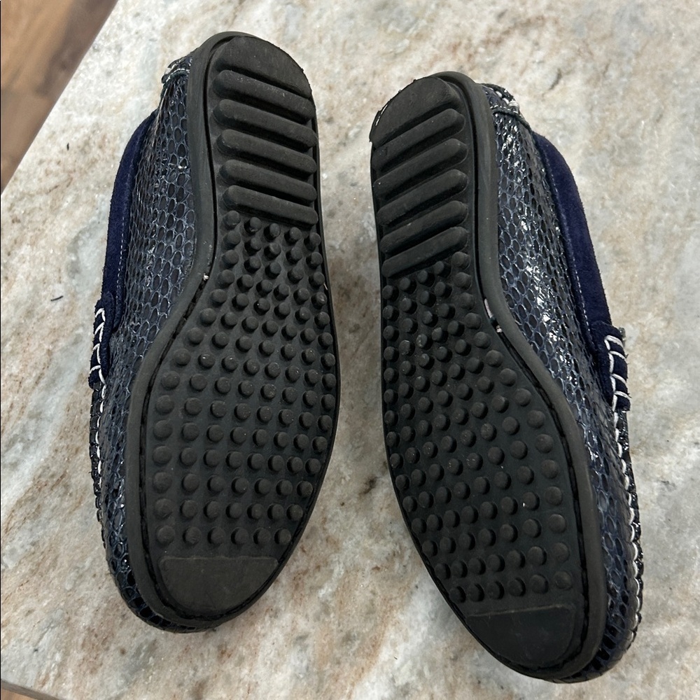 Dar2 Leather Moccasin Style Penny Loafer Shoes size 33 kids blue patent - Picture 9 of 13